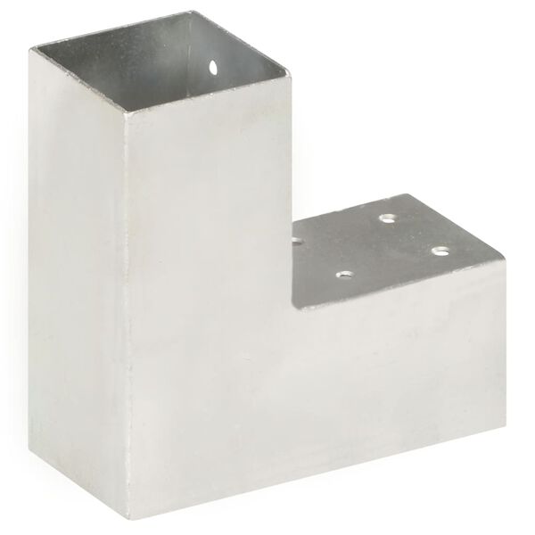 vidaXL Base para poste em forma de L 71x71 mm metal galvanizado