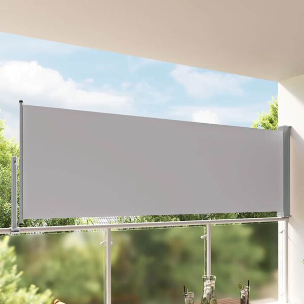 vidaXL Toldo lateral retr&aacute;til para p&aacute;tio 120x300 cm cinzento