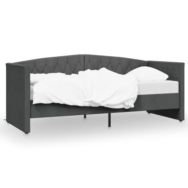 vidaXL Sof&aacute;-cama c/ sa&iacute;da USB 90x200 cm veludo cinzento-escuro