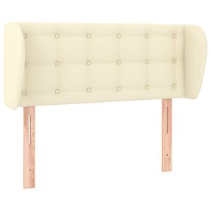 vidaXL Cabeceira de cama c/ abas couro artificial 83x23x78/88 cm creme