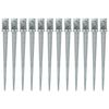 vidaXL Estacas de enterrar 12 pcs 8x8x91 cm a&ccedil;o galvanizado prateado
