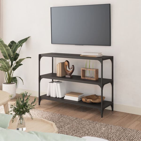 vidaXL Estante 100x33x70,5 cm derivados de madeira e a&ccedil;o preto