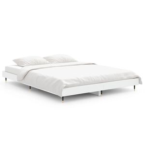 vidaXL Estrutura de cama 140x190 cm derivados de madeira branco
