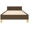 vidaXL Estrutura de cama sem colch&atilde;o 90x200 cm tecido castanho-escuro