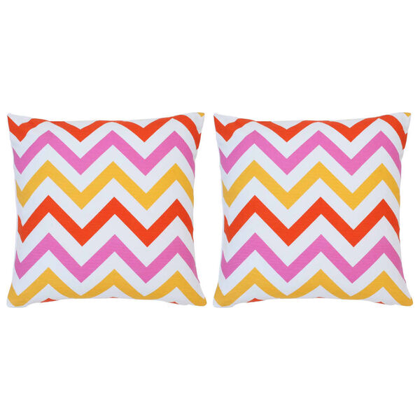 vidaXL Almofadões 2 pcs 40x40 cm algodão estampado multicor