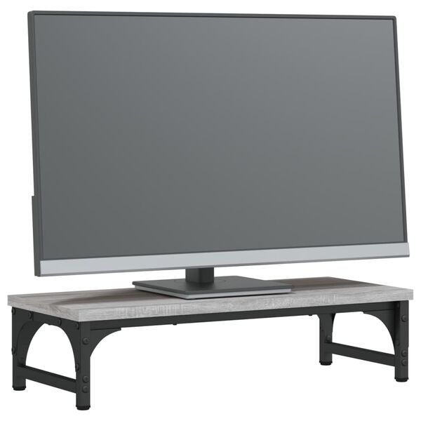 vidaXL Suporte monitor 55x23x14 cm derivados madeira cinzento sonoma