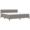 vidaXL Cama Box com fitas LED Cinzento-acastanhado 200 x 200 cm tecido