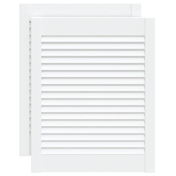 vidaXL Portas de arm&aacute;rio 2 pcs design de persiana pinho maci&ccedil;o branco