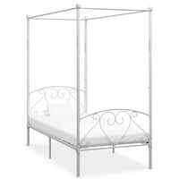 vidaXL Estrutura de cama com dossel metal 120x200 cm branco