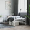 vidaXL Estrutura de cama com cabeceira e p&eacute;s 80x200 cm metal branco