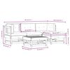 vidaXL 5pcs conjunto lounge jardim com almofad&otilde;es madeira maci&ccedil;a preto