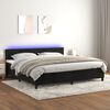 vidaXL Cama box spring c/ colch&atilde;o/LED 200x200 cm veludo preto