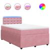 vidaXL Cama boxspring com colch&atilde;o 120x190 cm veludo rosa