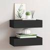 vidaXL Prateleiras de parede com gavetas 2 pcs MDF 40x23,5x10 cm preto