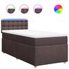 vidaXL Cama com molas/colch&atilde;o 90x190 cm tecido castanho-escuro