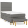 vidaXL Cama com molas/colch&atilde;o 90x190 cm tecido cinza-escuro