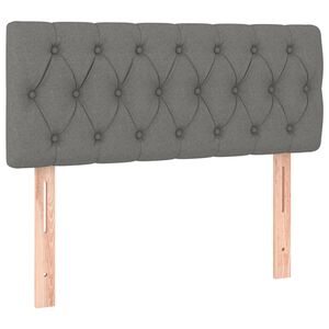vidaXL Cabeceira de cama tecido 100x7x78/88 cm cinzento-escuro