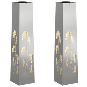 vidaXL Luz Solar LED de Caminho 2 unid. Branco quente 18 x 18 x 80 cm