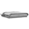 vidaXL Estrutura de cama c/ luzes LED derivados madeira cinza sonoma