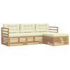 vidaXL Conjunto de Sof&aacute;s para Exterior 4 unid. Branco e Creme