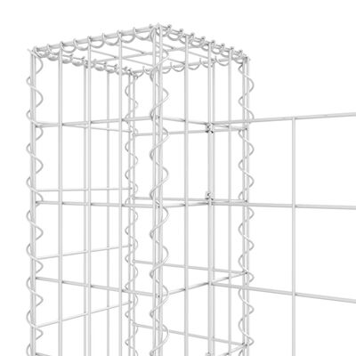 vidaXL Cesto gabião em forma de U c/ 8 postes 860x20x100 cm ferro