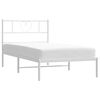 vidaXL Estrutura de cama sem colch&atilde;o com cabeceira 75x190 cm branco