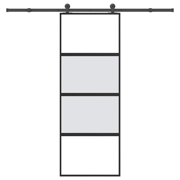 vidaXL Porta deslizante ferragens 76x205cm vidro temperado/alumínio