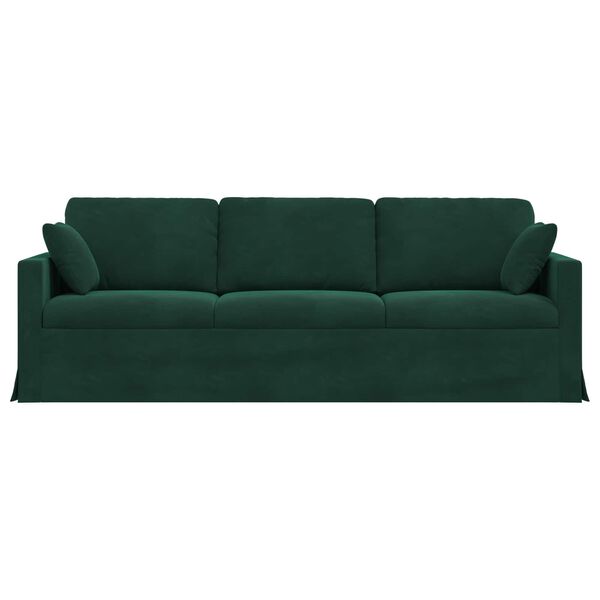 vidaXL Sof&aacute; Verde Escuro 228 x 78 x 80 cm Veludo