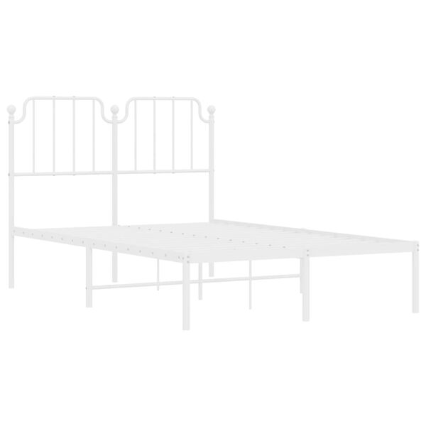 vidaXL Estrutura de cama com cabeceira 120x200 cm metal branco