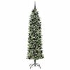 vidaXL &Aacute;rvore Slim de Natal Artificial Verde e Branco 240 cm