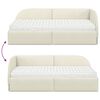 vidaXL Estrutura de Cama de Canto com Colch&atilde;o 2 pcs Creme Veludo