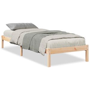 vidaXL Cama extra longa sem colch&atilde;o 80x220 cm madeira de pinho maci&ccedil;a