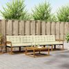 vidaXL Conjunto de Sof&aacute;s para Exterior 5 pcs Natural e Creme