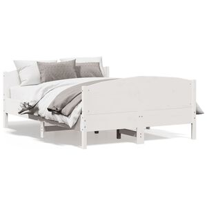 vidaXL Cama sem colch&atilde;o 120x190 cm madeira de pinho maci&ccedil;a branco