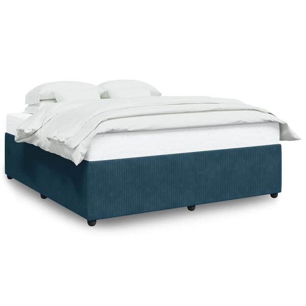 vidaXL Estrutura de cama 180x200 cm veludo azul