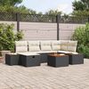 vidaXL Conjunto de Sof&aacute; de Jardim 7 pcs Preto 55 x 62 x 69 cm