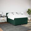 vidaXL Cama com molas/colch&atilde;o 160x200 cm veludo verde-escuro