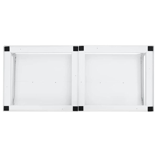vidaXL Suporte m&aacute;q. lavar roupa duplo c/ prateleiras extra&iacute;veis branco