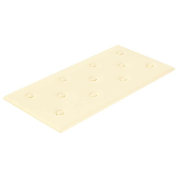 vidaXL Cabeceira de Parede 12 pcs Creme 60 x 30 cm Couro Sint&eacute;tico