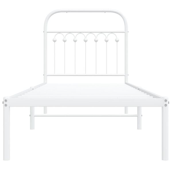 vidaXL Estrutura de cama sem colchão com cabeceira 75x190 cm branco