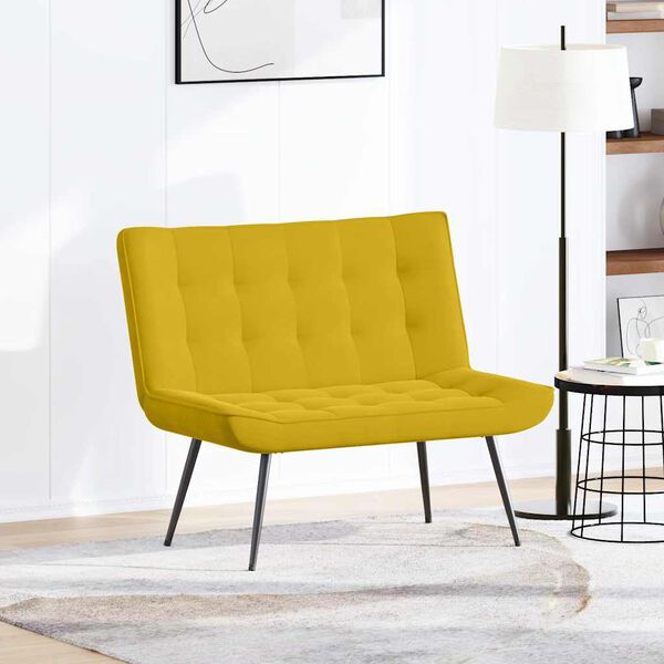 vidaXL Banco 110x74x84 cm veludo amarelo