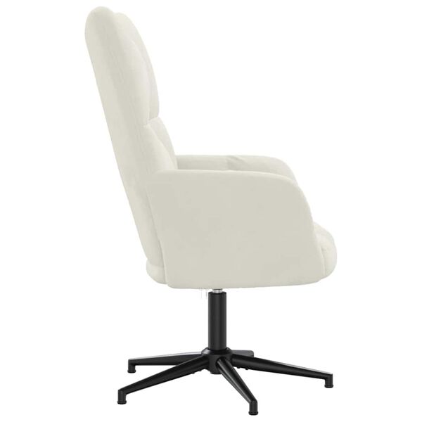 vidaXL Cadeira de descanso veludo branco nata