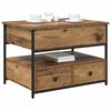 vidaXL Mesa de centro com gaveta Madeira Antiga 70 x 50 x 54.5 cm