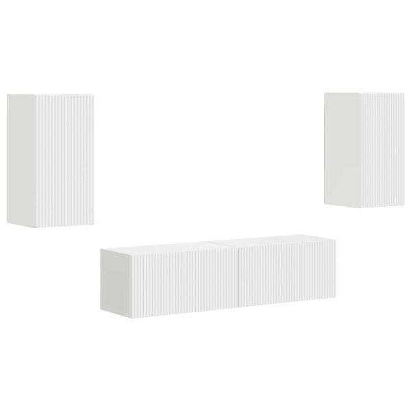 vidaXL Conjunto de m&oacute;vel de TV 4 pcs Branco Madeira processada