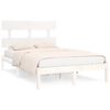 vidaXL Estrutura de cama 140x190 cm madeira maci&ccedil;a branco