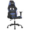 vidaXL Cadeira de gaming tecido preto e azul