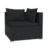vidaXL 9 pcs conjunto lounge de jardim c/ almofad&otilde;es vime PE preto