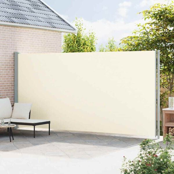 vidaXL Toldo lateral retr&aacute;til para p&aacute;tio 220x600 cm cor creme