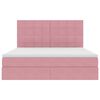 vidaXL Cama com arruma&ccedil;&atilde;o e colch&atilde;o Rosa 160 x 200 cm Veludo