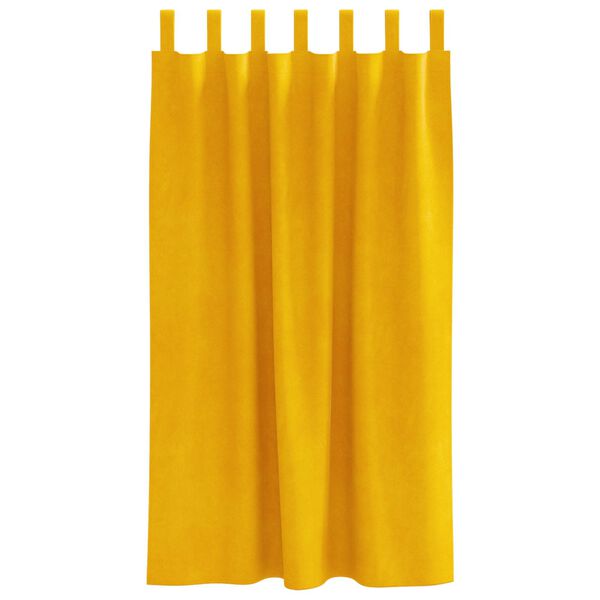 vidaXL Cortinas opacas 2 pcs Amarelo Mostarda 140 x 175 cm Veludo